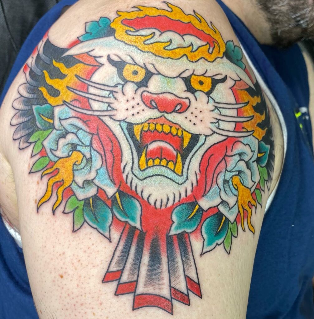 10+ Traditional Panther Head Tattoo That Will Blow Your Mind! 16 Ghost-Style American Traditional Panther Head Tattoo