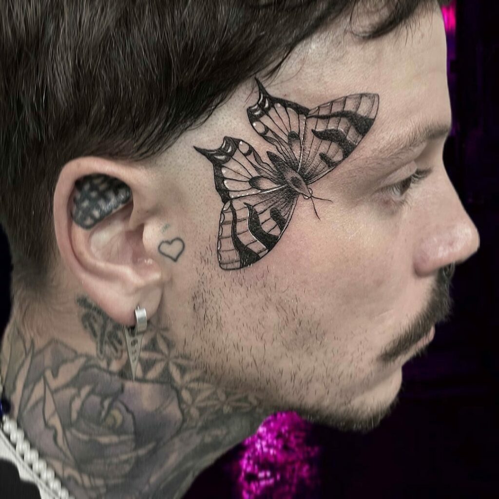 11+ Butterfly Face Tattoo Ideas That Will Blow Your Mind! 14 Giant Butterfly Face Tattoos