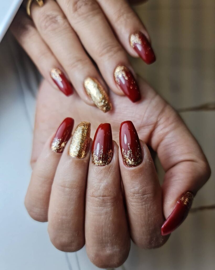 34 Latest Red and Gold Nail Designs To Try In 2024! 26 Opulent Gilded Red and Gold Nails