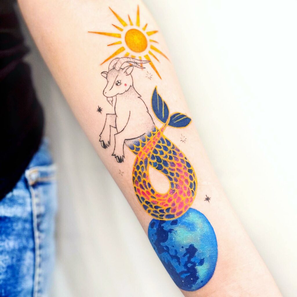 12+ Girly Capricorn Sign Tattoo Ideas To Inspire You! 16 Girly Capricorn Sea Goat Tattoo