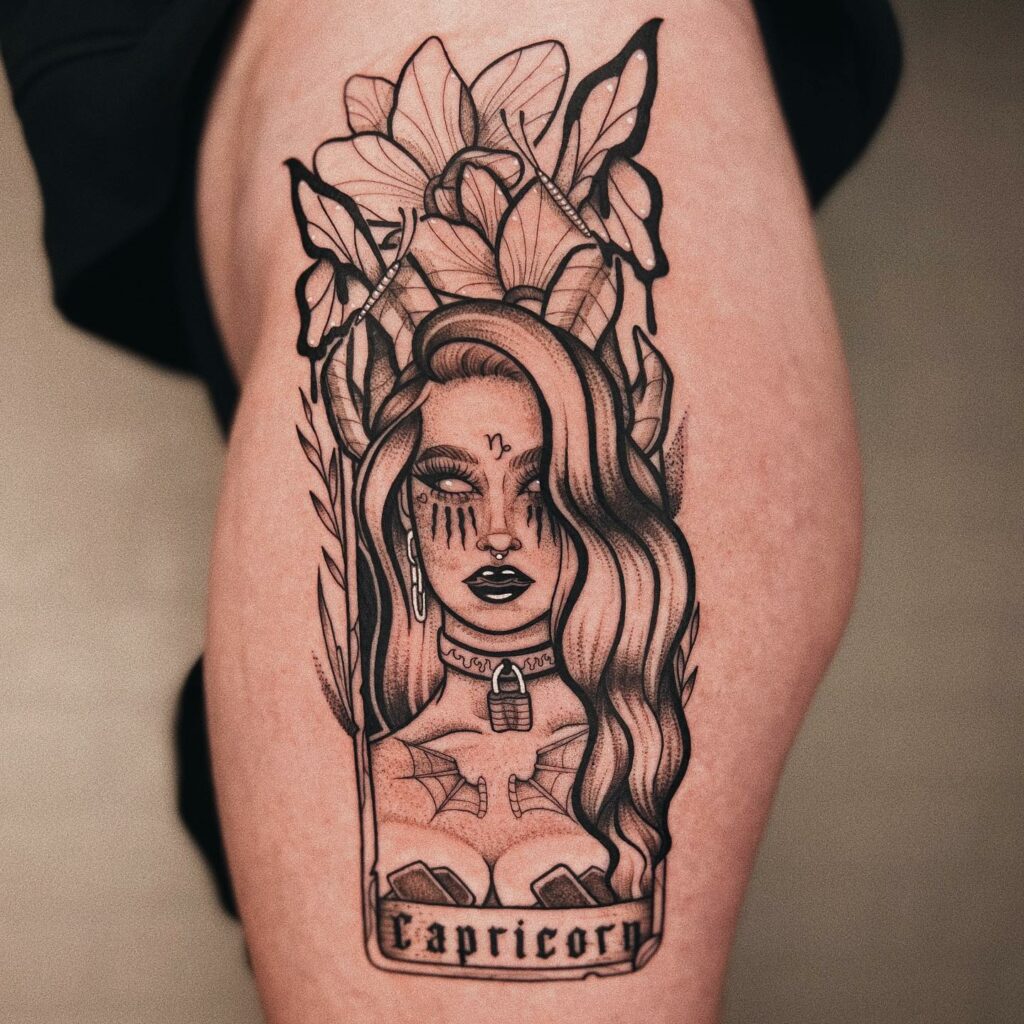 12+ Girly Capricorn Sign Tattoo Ideas To Inspire You! 15 Girly Floral Capricorn Tattoo