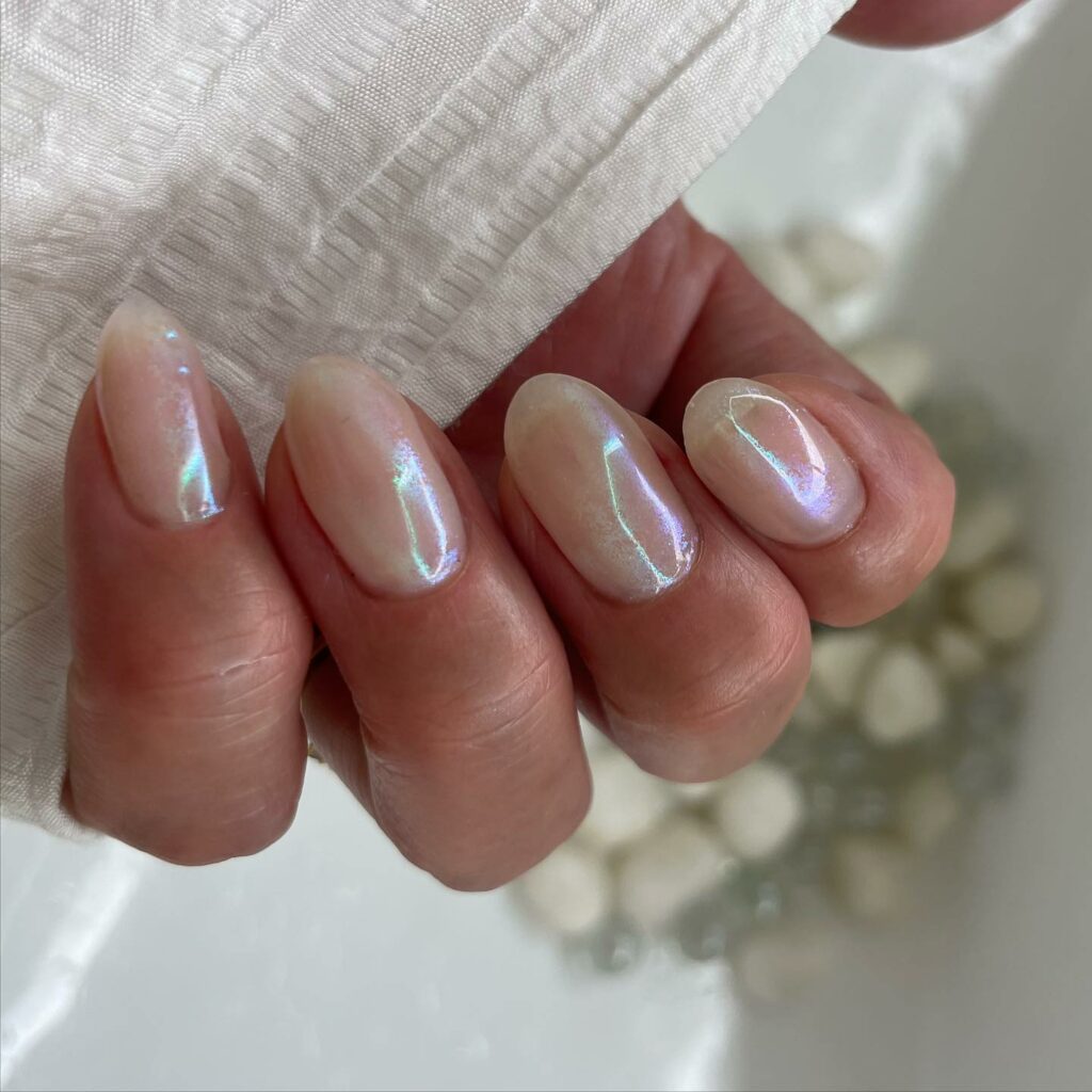 20 Latest Hailey Bieber-Inspired Glazed Donut Nail Ideas To Try In 2024! 22 Oval Glazed Donut Nails