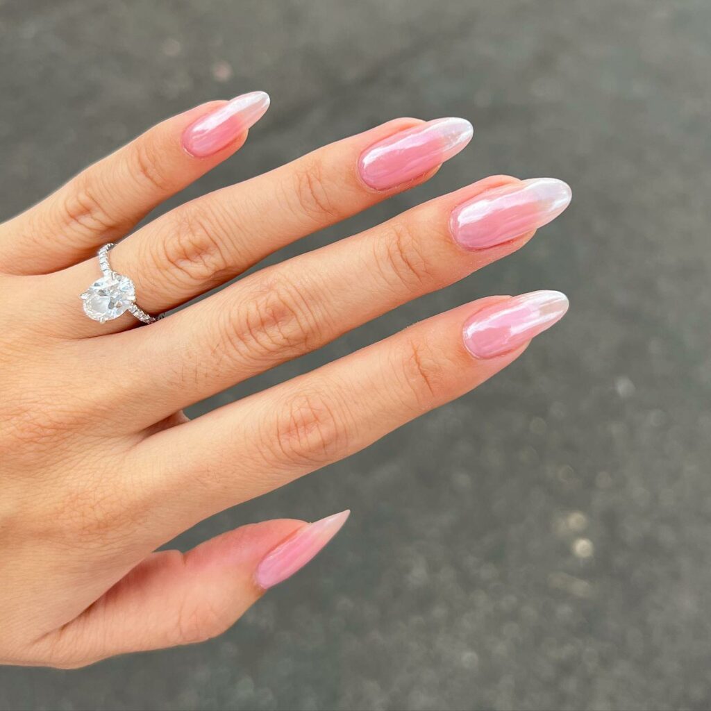20 Latest Hailey Bieber-Inspired Glazed Donut Nail Ideas To Try In 2024! 16 Blush Glazed Donut Nails