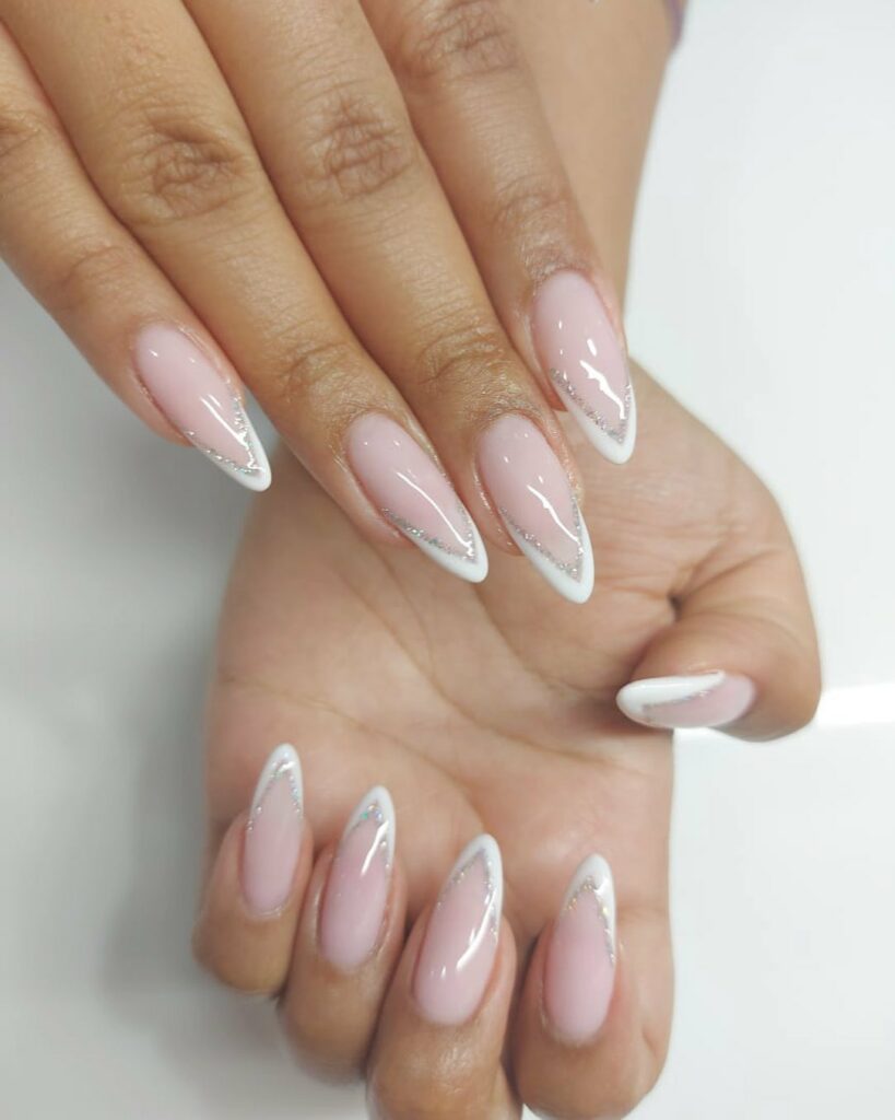 26 LATEST FRENCH MANICURE IDEAS TO TRY IN 2024! 19 Glistening French Affair