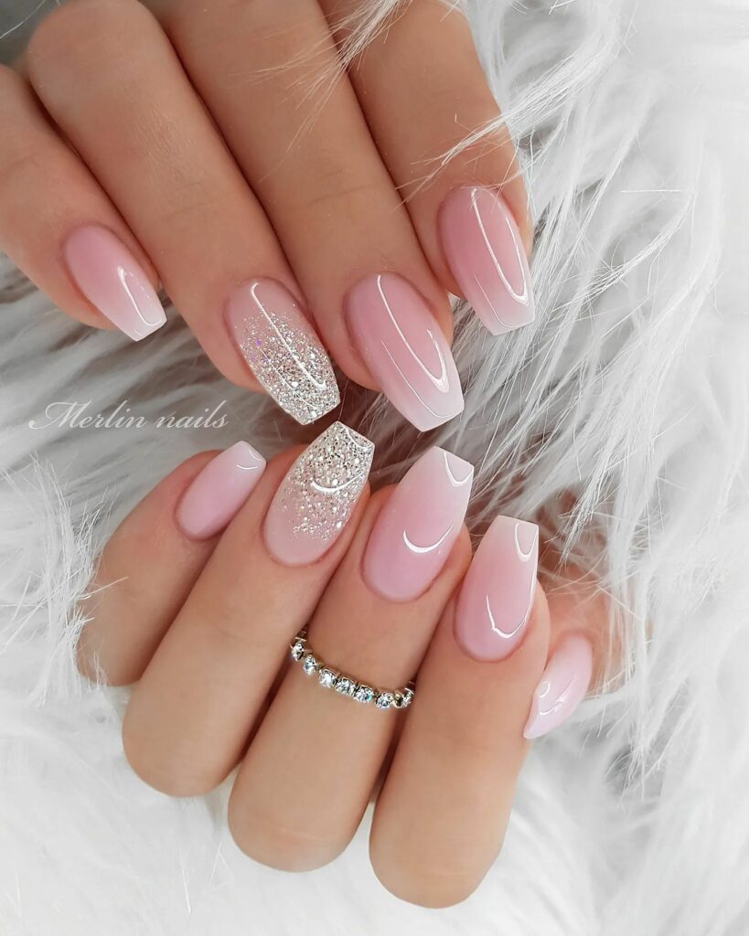 Adorn Your Nails with 30 Light Pink Nail Designs in 2024 39 Glitter Coffin Light Pink Nails for a Luxe Statement