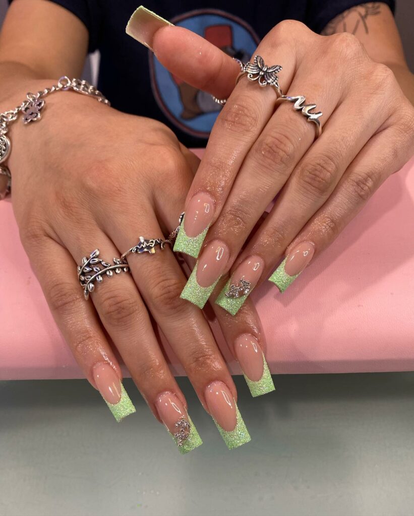 30 Latest Mint Green Nail Ideas To Try Today! 43 Sparkling Mint Green Nails