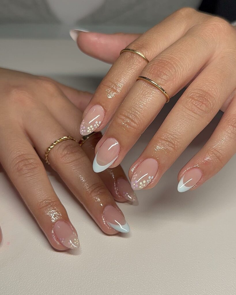 Try in 2024: 39 Latest Short Almond Nail Designs 37 Glitter French Tips