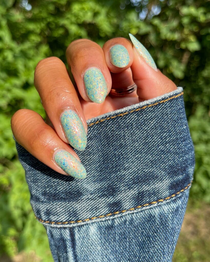 30 Latest Mint Green Nail Ideas To Try Today! 38 Sparkling Allure of Glitter Mint Green Nails