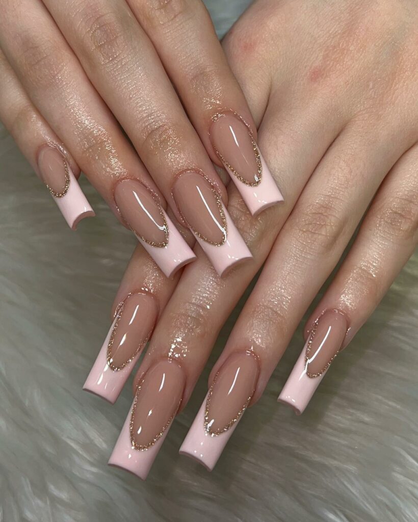 32 Latest Square French Nail Designs To Try In 2024! 34 Glitter Square French Nails