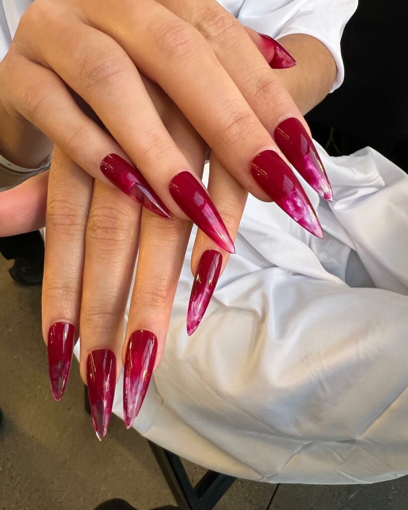 Embrace the Night with 33 Vampire Nail Designs for 2024 17 Glitter Vampire Nails