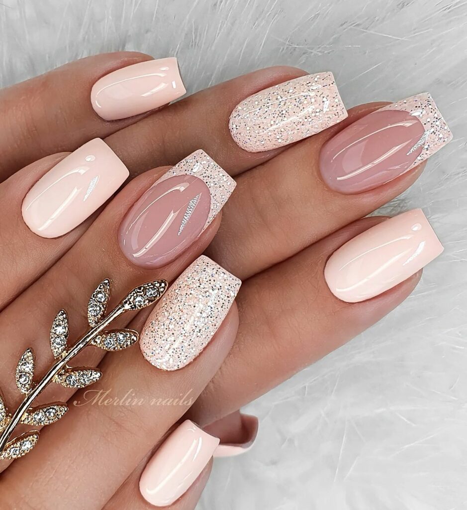 40 Latest Nude Pink Nail Ideas To Try In 2024! 42 Glitter-Filled Nude Pink Nails