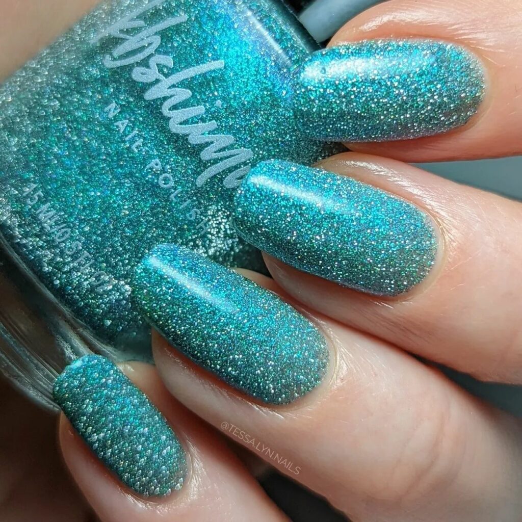 37 Latest Teal Nail Designs To Try In 2024! 11 Twinkle and Gleam Teal Nails