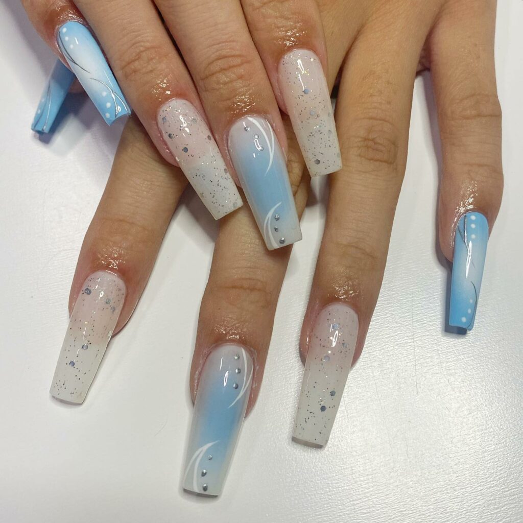 18 Latest Light Blue Nail Designs To Try In 2024! 26 Glittering Seascapes