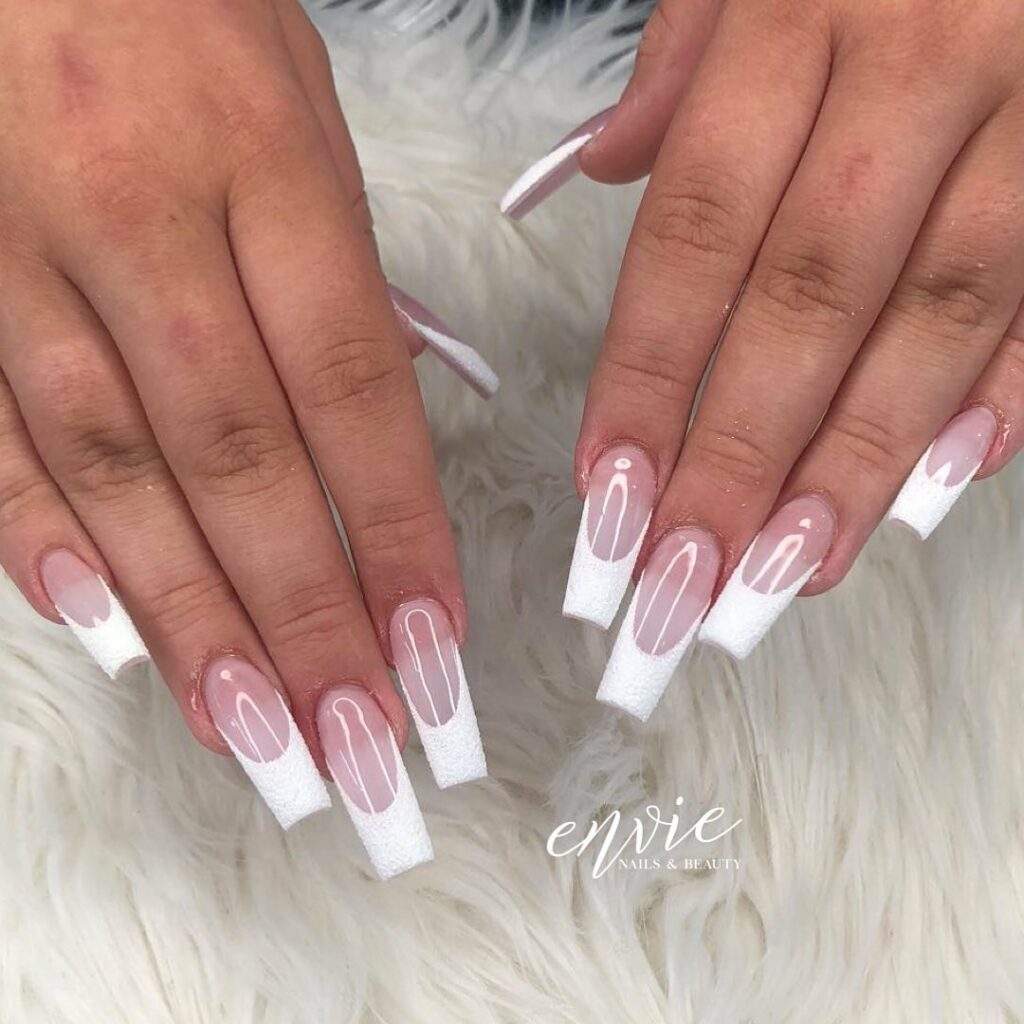 59 White Glitter Nail Designs To Try In 2024! 58 Glittery Classic French Mani