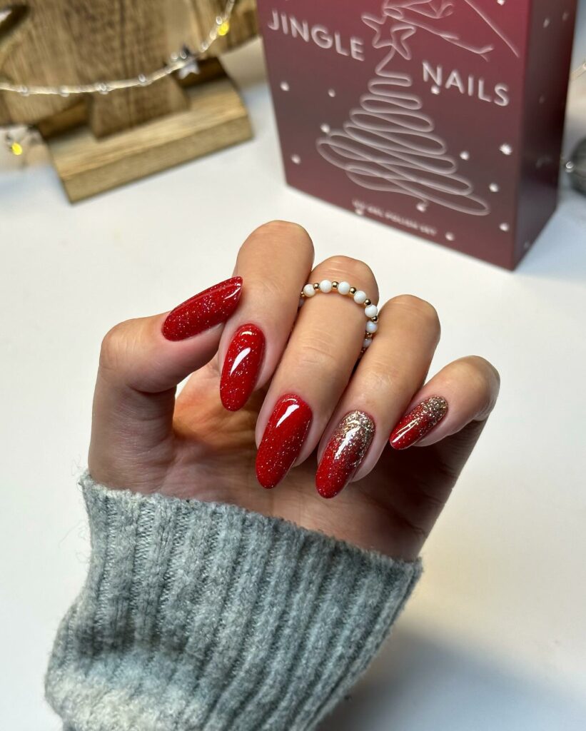 55 Latest Red Nail Ideas To Try In 2024! 15 Glittery Red Nails Extravaganza