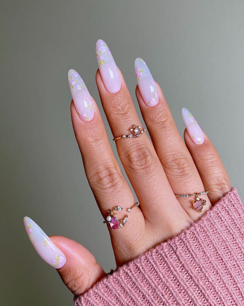 Relax with 20 Milk Bath Nail Designs in 2024 15 Almond Milk Bath Nails with Shine