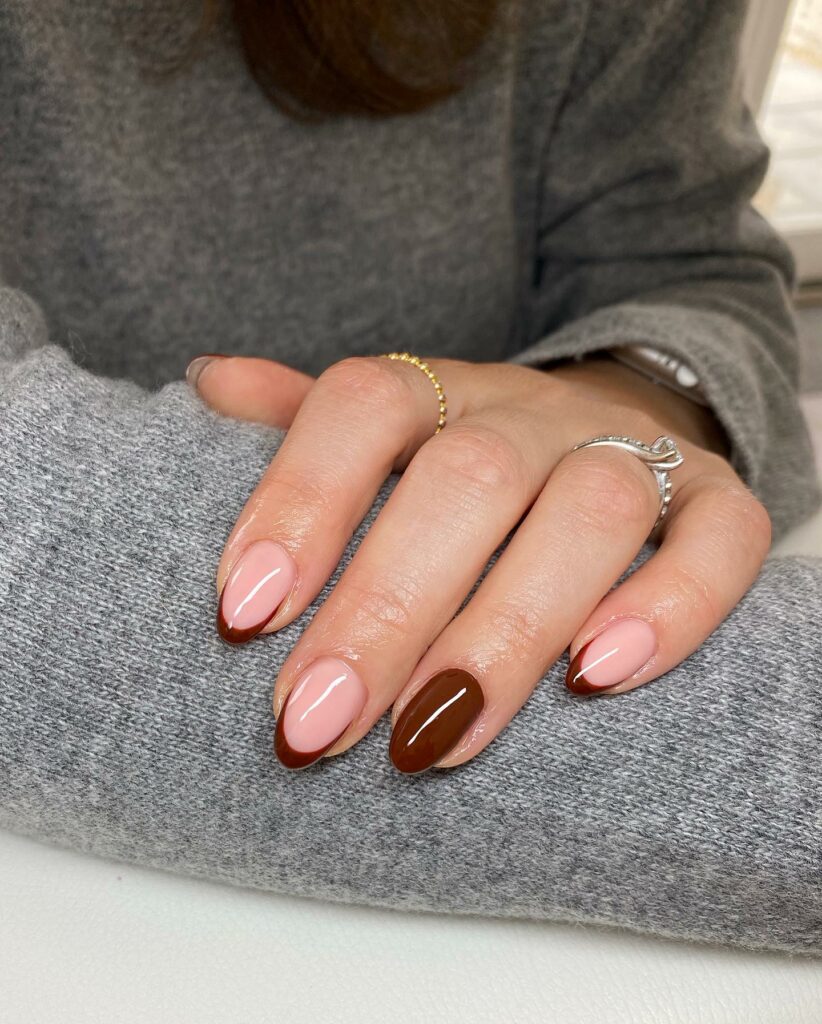 40 Latest Brown French Tip Nail Ideas To Try in 2024! 24 Glossy Short Brown French Nails