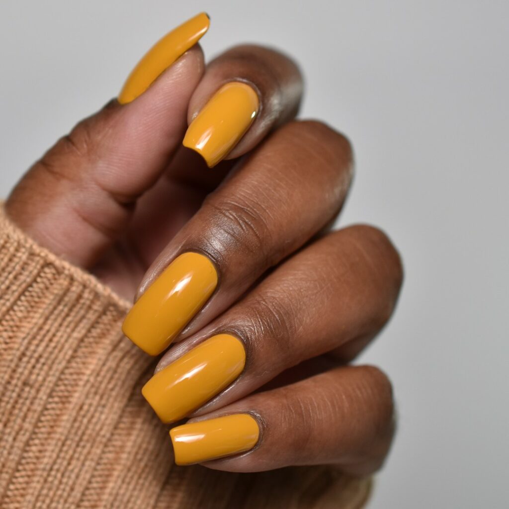 Fall in Love with 57 Short Fall Nail Designs in 2024 52 Glossy Yellow Short Fall Nails
