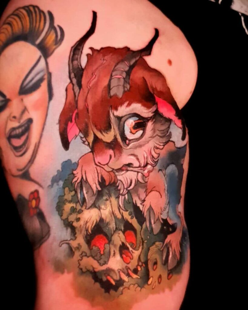11+ Cute Goat Tattoo Ideas That Will Blow Your Mind! 12 Goat Skull Tattoo