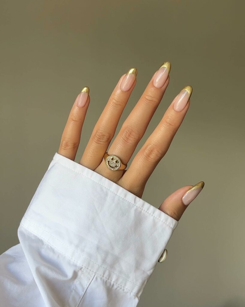 20 Chrome French Manicures to Try in 2024 20 Gold Chrome French Nails