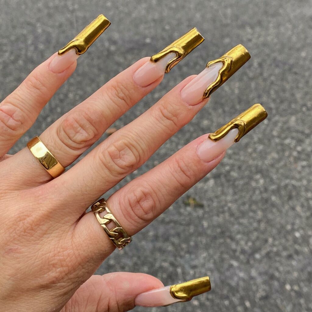 55 Latest Gold French Tip Nail Ideas To Try In 2024! 12 Lustrous Gold-Dipped French Nails