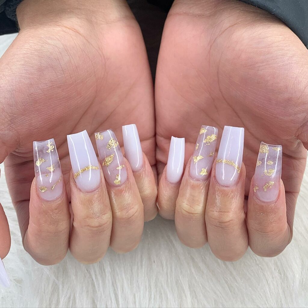 Milky Nail Trends of 2024 🥛 21 Gold Flakes