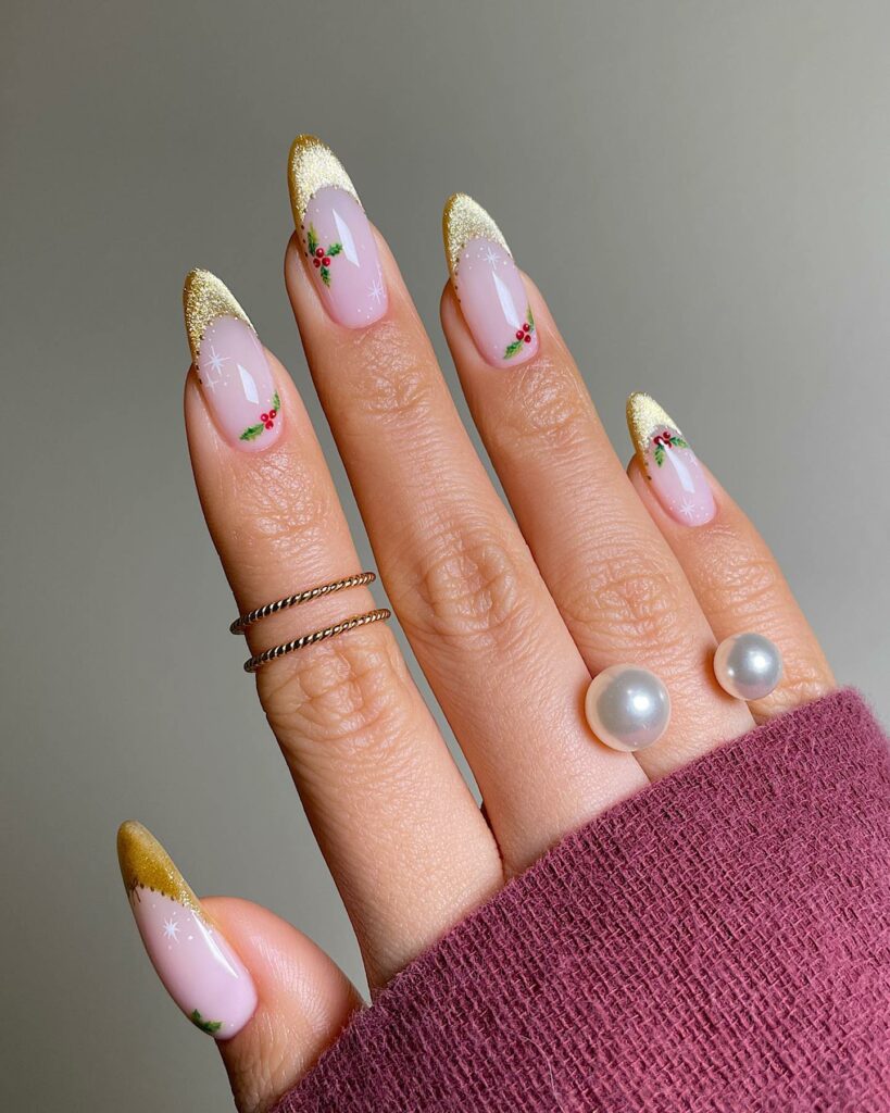 25 LATEST VELVET NAIL DESIGNS TO TRY IN JANUARY 2024! 26 Gilded Gold French Velvet Nails with Florals