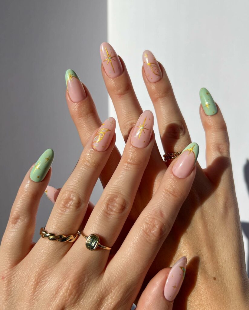 Discover 36 Sage Green Nail Designs To Try in 2024 15 Golden