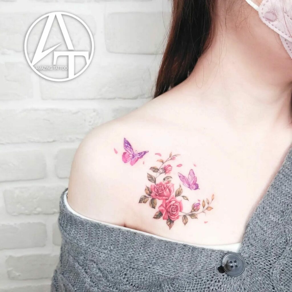 11+ Rose And Butterfly Tattoo Ideas That Will Blow Your Mind! 19 Gorgeous Realistic Rose And Butterfly Tattoo