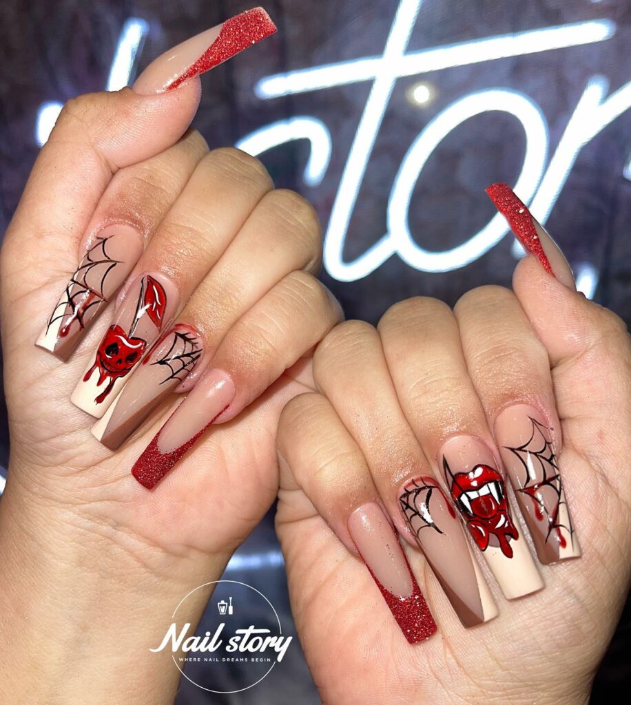 Embrace the Night with 33 Vampire Nail Designs for 2024 20 Gothic Acrylic Nails