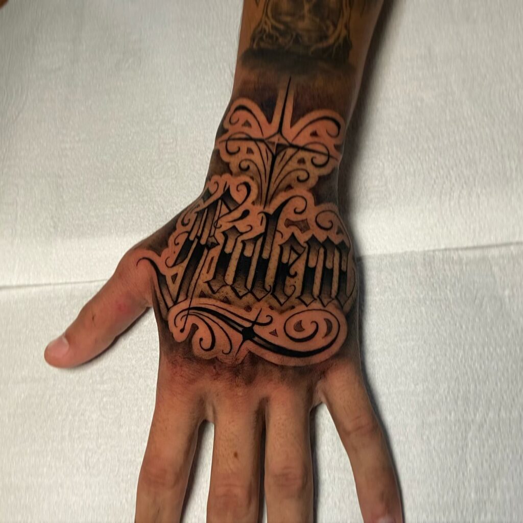 20+ Gothic Tattoo Number Fonts Ideas That Will Blow Your Mind! 16 Gothic Tattoo Number Fonts On Hands