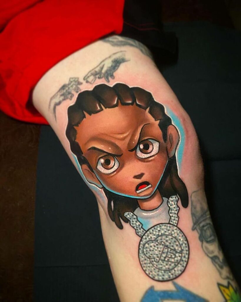 10+ Boondocks Tattoo Ideas That Will Blow Your Mind! 12 Graffiti Style The Boondocks Tattoo of Riley