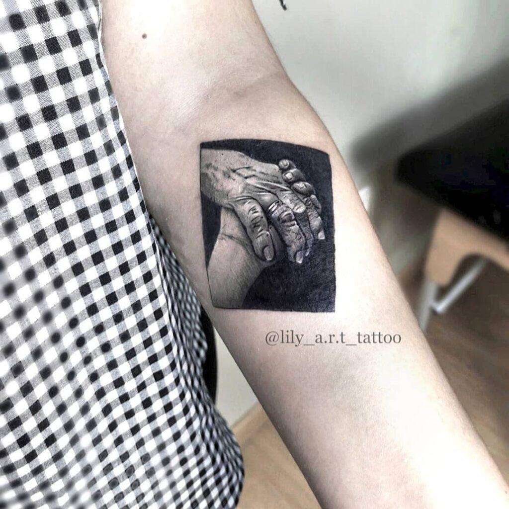 11+ Grandma Tattoo Ideas That Will Blow Your Mind! 11 Grandpa Holding Hand Tattoo