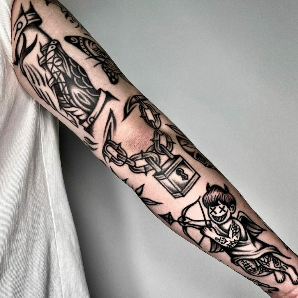 12+ Spaced Out Tattoo Sleeve Ideas To Inspire You! 11 Graphic Spaced Out Sleeve Tattoo