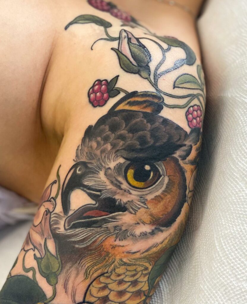 10+ Simple Owl Tattoo Ideas That Will Blow Your Mind! 15 Great Horned Owl Tattoo
