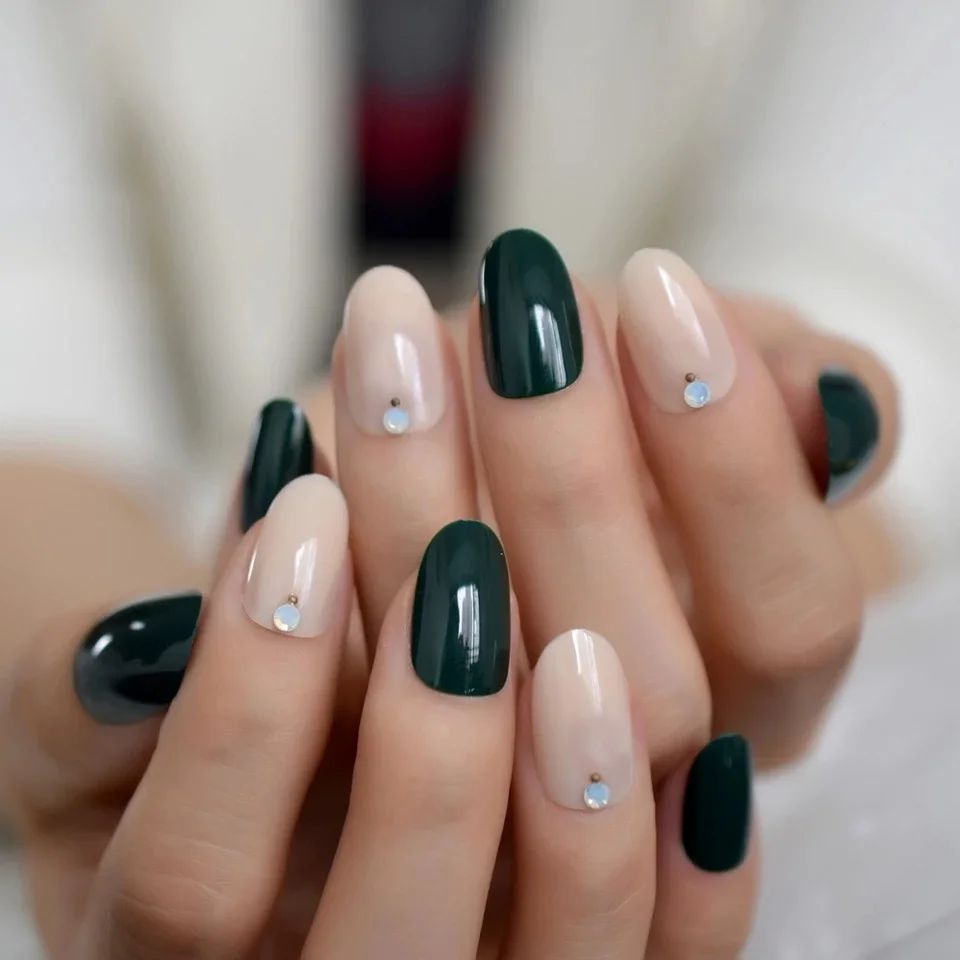 Get Creative with 39 Cute Short Nails Designs for 2024 21 Green Nails