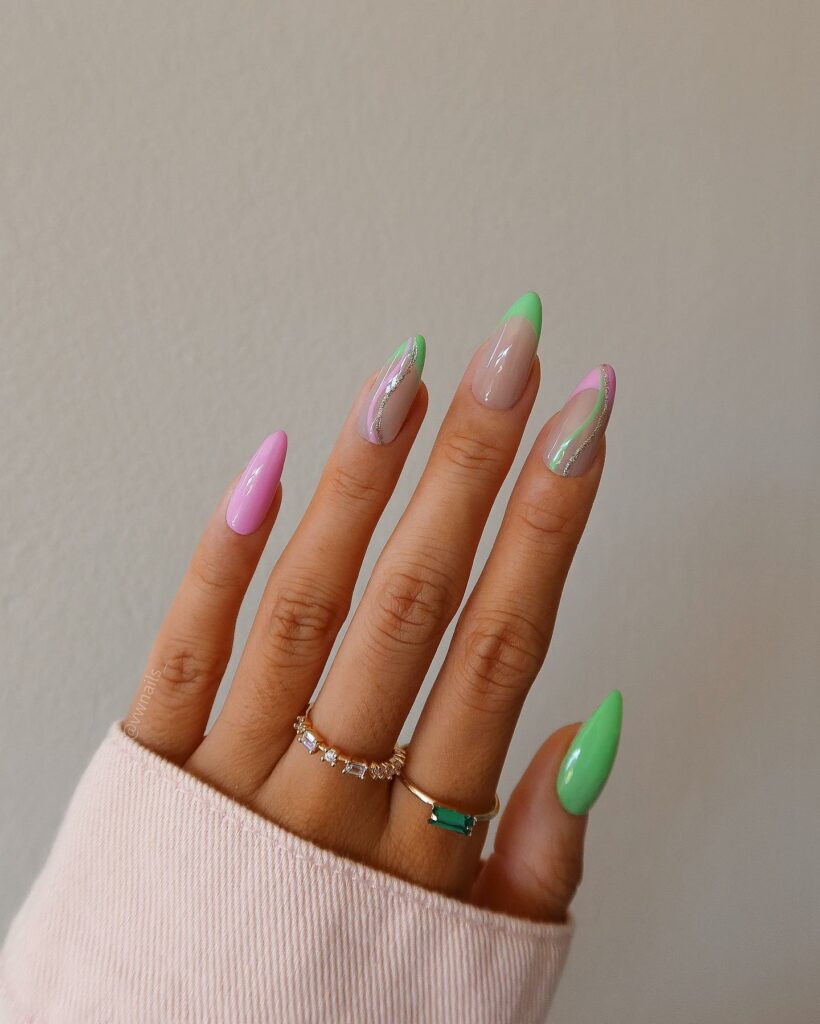 Mesmerizing Galaxy Nail Designs to Try in 2024 π 44 Green and Pink Galaxy Nails