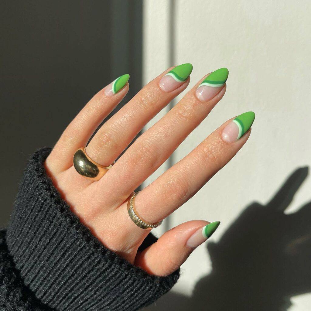 Discover 40 Short White Nail Designs for 2024 38 Green and white short nails