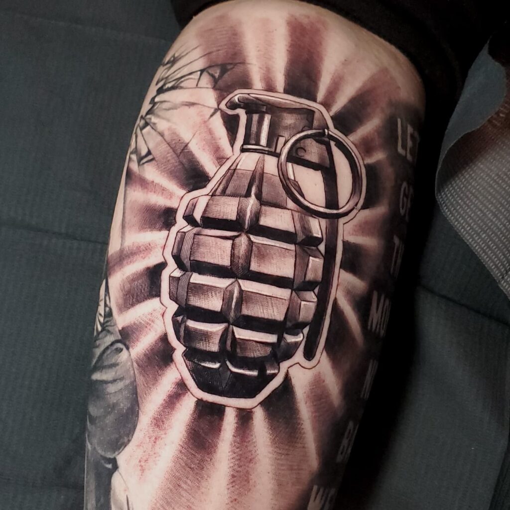 11+ Time Bomb Tattoo Ideas That Will Blow Your Mind! 18 Grenade Leg Tattoo