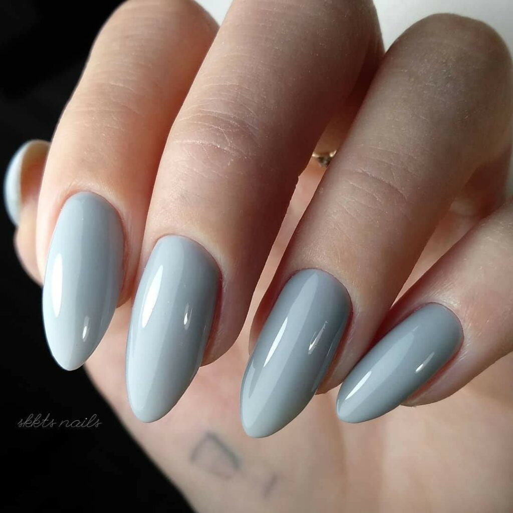 50 Latest Almond Shape Nail Ideas To Try In 2024! 48 Chic Grey Almond Nails