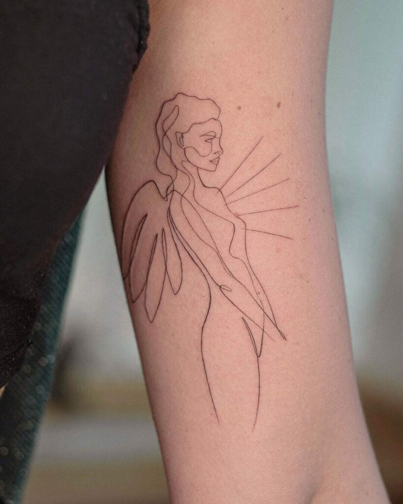 11+ Angel Outline Tattoo Ideas That Will Blow Your Mind! 12 Guardian Angel Tattoo Outline