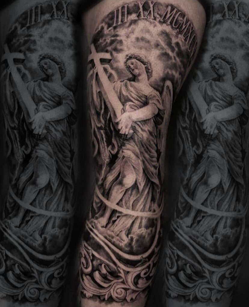 14+ Guardian Angel Tattoo Ideas You Have To See To Believe! 15 Guardian Angel Tattoo Sleeve