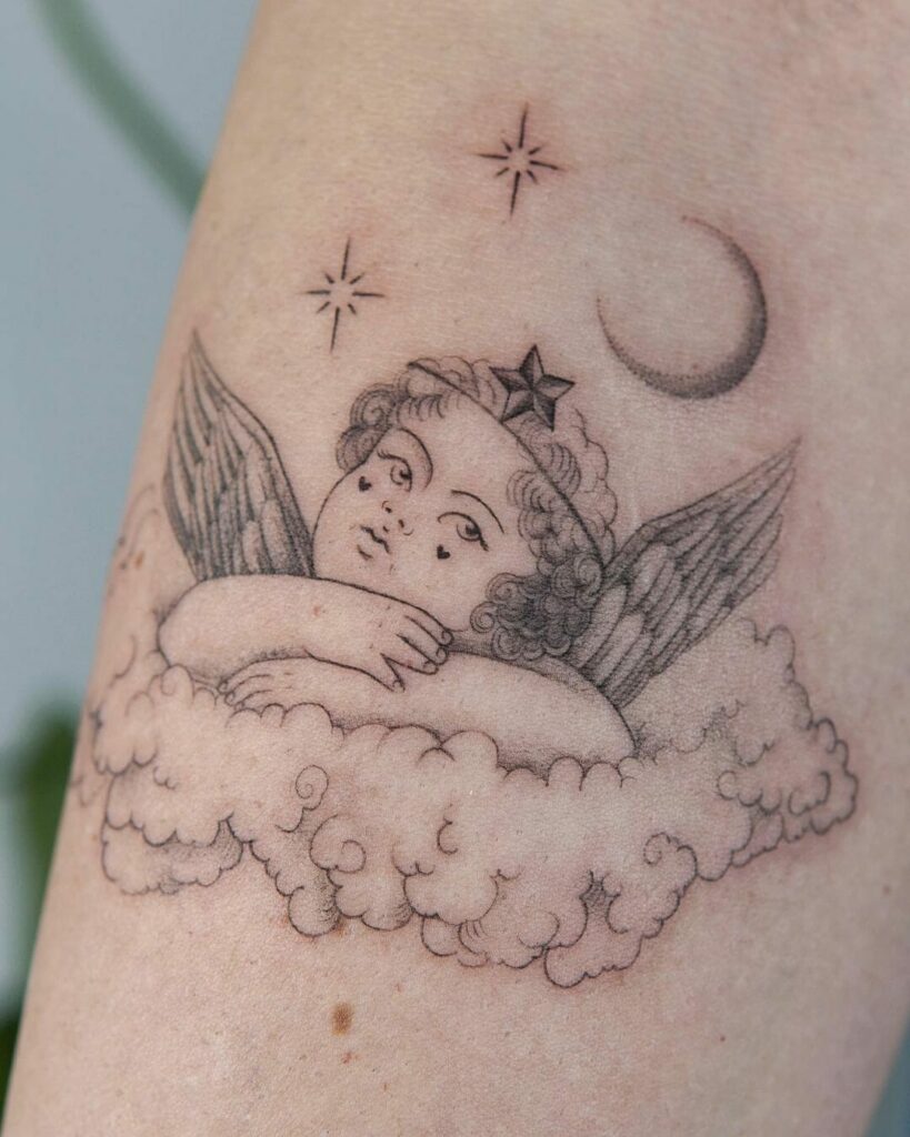14+ Guardian Angel Tattoo Ideas You Have To See To Believe! 20 Guardian Baby Angel Tattoos