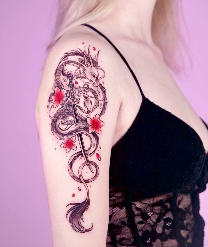 11+ Katana Sword Tattoo Ideas That Will Blow Your Mind! 18 Haku Katana Tattoo