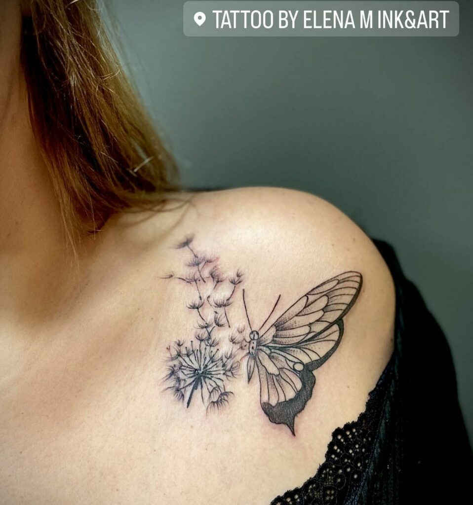 21+ Butterfly Back Tattoo Ideas That Will Blow Your Mind! 18 Half Butterfly And Flower Tattoos