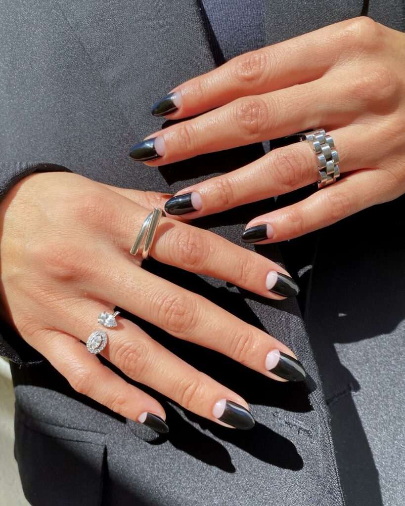 50 Latest Clear Nail Designs To Try In 2024! 26 Half Moon Shape Clear Nails