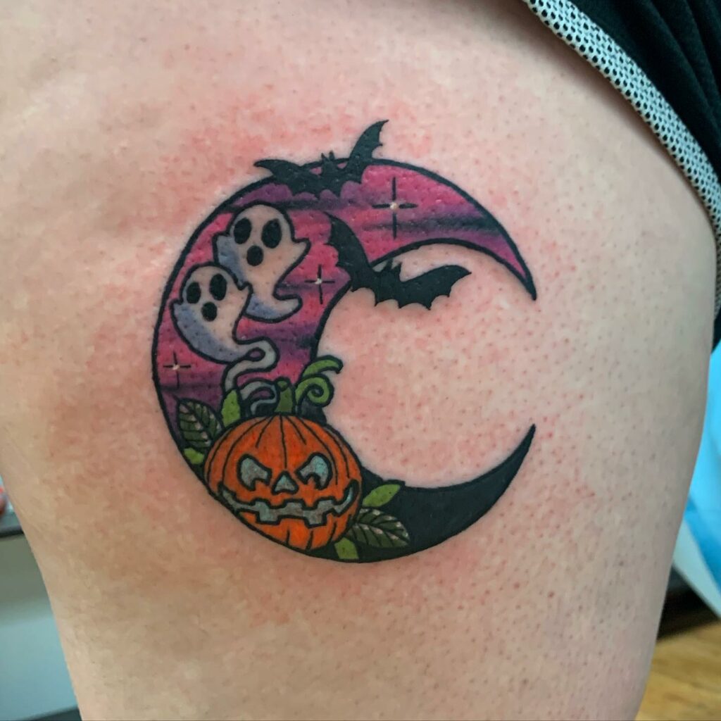 33 Halloween Tattoo Ideas for 2024 19 Halloween Moon Tattoo