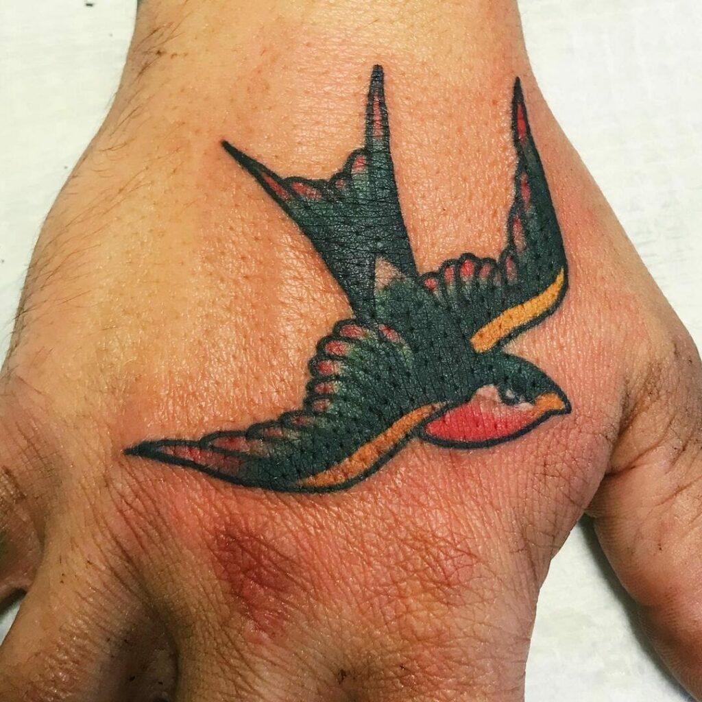 11+ Traditional Sparrow Tattoo Ideas You Have To See To Believe! 18 Hand Colour Sparrow Tattoo