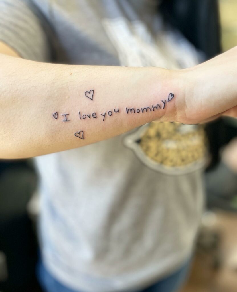 11+ Tattoo For My Son Ideas That Will Blow Your Mind! 20 Handwriting Tattoo