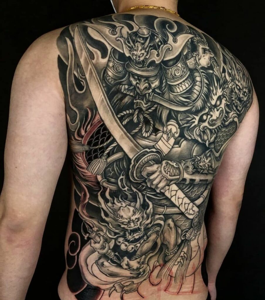 12+ Samurai Tattoo Back Ideas To Inspire You! 14 Hannya Samurai Tattoo